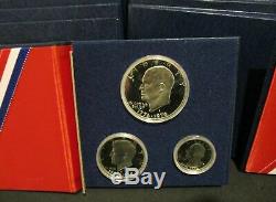 (10) 1976-S SILVER Proof 3 Coin 1776-1976 40% Silver Proof Sets Dealer Lot