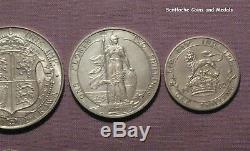 1902 KING EDWARD VII MATT PROOF SILVER SET COINS Crown to Maundy Penny