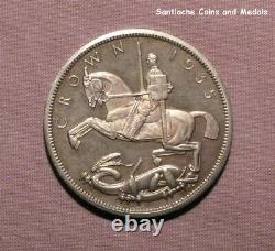 1935 King George V Raised Edge Silver Proof Crown In Box Rare Coin