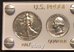 1938 US Mint Silver PROOF Set Gem Coins White Capital Holder