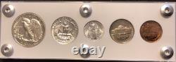 1938 US Mint Silver PROOF Set Gem Coins White Capital Holder