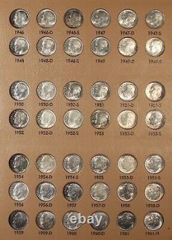 1946-1967 Roosevelt Dimes Set Collection 117 Coins Silver Clad Proof US TYPE