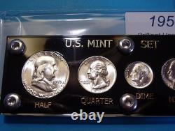 1953-S MINT SILVER SET U. S. COINS LUSTROUS CHOICE to GEM BRILLIANT UNCIRCULATED