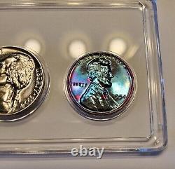 1954 US Mint Silver Proof Set Toned Coins Rainbow Toning