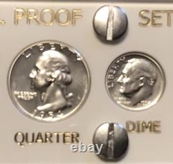 1954 US Silver Proof Set Frosty Gem Coins White Capital Holder Display Box