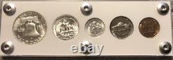 1954 US Silver Proof Set Frosty Gem Coins White Capital Holder Display Box