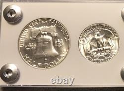 1954 US Silver Proof Set Frosty Gem Coins White Capital Holder Display Box