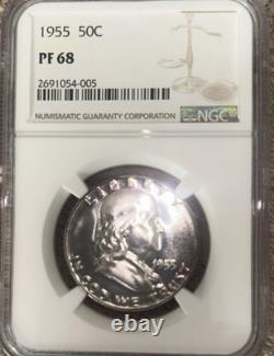 1955 Silver Proof 5-Coin Set NGC Certified, 1c, 5c, 10c, 25c, 50c