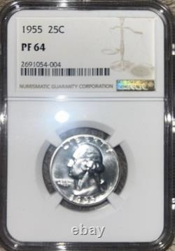 1955 Silver Proof 5-Coin Set NGC Certified, 1c, 5c, 10c, 25c, 50c