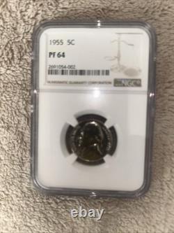 1955 Silver Proof 5-Coin Set NGC Certified, 1c, 5c, 10c, 25c, 50c