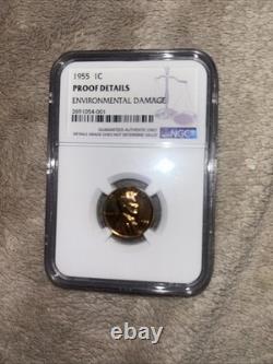 1955 Silver Proof 5-Coin Set NGC Certified, 1c, 5c, 10c, 25c, 50c