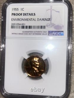 1955 Silver Proof 5-Coin Set NGC Certified, 1c, 5c, 10c, 25c, 50c