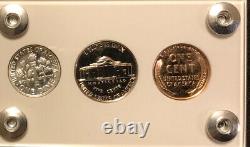 1955 US Mint Silver Proof Set Gem Coins in White Capital Holder