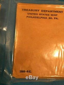1957-1961 Original Government Mint Sealed Proof Set with silver coins 5 sets