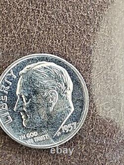 1957 Silver Proof Roosevelt Dime Ten-Cent Coin 10c United States 10 Cents