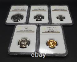 1960 Silver 5 Coin Proof US Coin Set With Large Date Cent Slabbed NGC PF 67 Z142