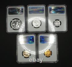 1960 Silver 5 Coin Proof US Coin Set With Large Date Cent Slabbed NGC PF 67 Z142