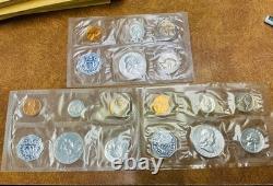 1961 3 silver Proof Sets, No Envelopes, coins sealed