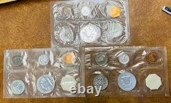 1961 3 silver Proof Sets, No Envelopes, coins sealed