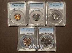 1964 PCGS PR67rd-PR67 U. S. Proof Coin Set 3 with GEM PROOF Silver Coins 04903