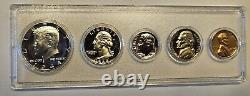 1964 Proof Set 90% Silver Frosty Coins Whitman Case Accent Hair Pointed 9 Dime