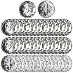 1964 Roosevelt Dime Roll Gem 90% Silver Proof 50 US Coins
