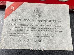 1969 Republic Tunisienne PROOF Silver Set 10 Coins In Original Box