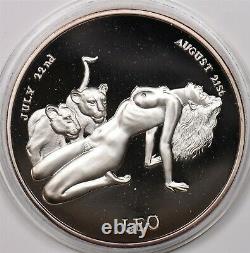 1970 ca naked woman Proof Leo Zodiac beauties 5oz pure silver limited edition
