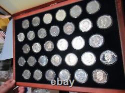 1971-1978 Complete Unc. Eisenhower 32 Coins Dollars Set, Includes Silver & Proof