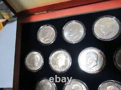 1971-1978 Complete Unc. Eisenhower 32 Coins Dollars Set, Includes Silver & Proof