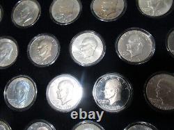 1971-1978 Complete Unc. Eisenhower 32 Coins Dollars Set, Includes Silver & Proof