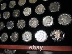 1971-1978 Complete Unc. Eisenhower 32 Coins Dollars Set, Includes Silver & Proof