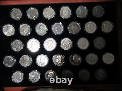 1971-1978 Complete Unc. Eisenhower 32 Coins Dollars Set, Includes Silver & Proof
