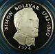1974 Panama 20 Balboas Simon Bolivar Silver Proof Commemorative Coin-withBox