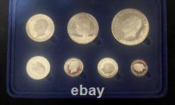 1974 Western Samoa Sterling Silver Proof Set 7 Coins in Original Box