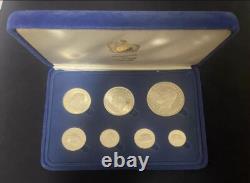 1974 Western Samoa Sterling Silver Proof Set 7 Coins in Original Box