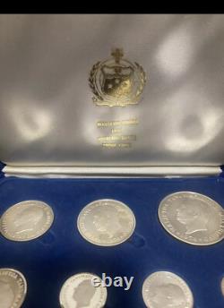 1974 Western Samoa Sterling Silver Proof Set 7 Coins in Original Box