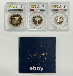1976 S Silver Proof Set OGP & 1976 S Dollar Half Quarter PCGS PR69DCAM 6 Coins