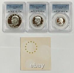 1976 S Silver Proof Set OGP & 1976 S Dollar Half Quarter PCGS PR69DCAM 6 Coins