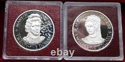 1977 The Cayman Islands Silver Queens Collection with 6 Silver Proof coins $25/$50