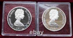 1977 The Cayman Islands Silver Queens Collection with 6 Silver Proof coins $25/$50