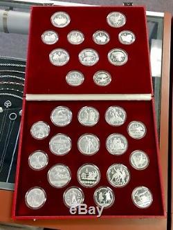 1980 USSR Moscow Russia Olympic 28-Coin Silver Proof Set 5 & 10 Rouble