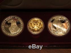1983 & 1984 US Gold & Silver Olympic 3-Coin Commemorative Proof Set Lot A