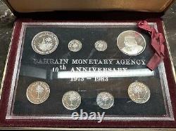 1983 BAHRAIN 8 Coins Silver Commemorative Proof Set Only 15,000 Mintage Scarce