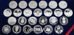 1985 Silver Proof Treasure Coins Of The Caribbean 25 Coins & Coa Set