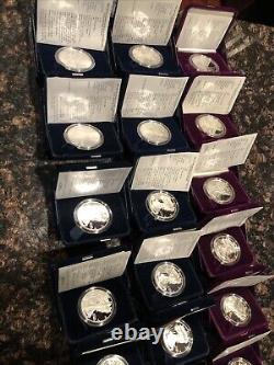 1986-2008 American Silver Eagle Proof Lot. (23 Coins). COA and box