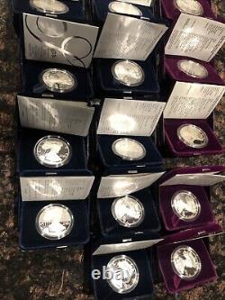 1986-2008 American Silver Eagle Proof Lot. (23 Coins). COA and box