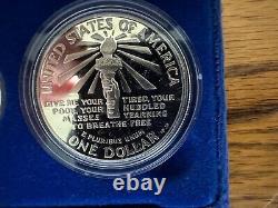 1986 US Mint Liberty Proof Set $5 GOLD-$1 Silver -Half Dollar-3 Coins