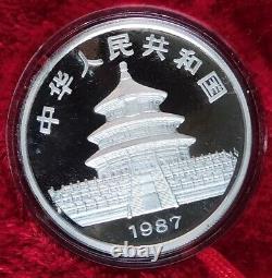 1987 China Panda 2 Coin Silver Proof Set 10 & 50 Yuan Coins, 6 oz of Fine Silver