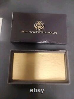 1989 U. S. Congressional 3-Coin Proof Set withGold $5, Silver $1, 1/2 Dollar